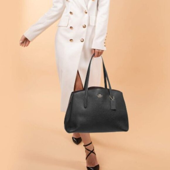 Coach Charlie 40 Carryall Black Pebbled Leather Pristine Condition - Picture 3 of 13